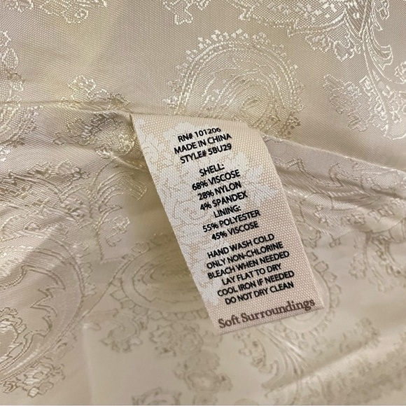 Soft Surroundings Cream Leontine Leopard Blazer Jeweled Buttons Sz 3X - Picture 10 of 12